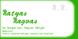 matyas magvas business card